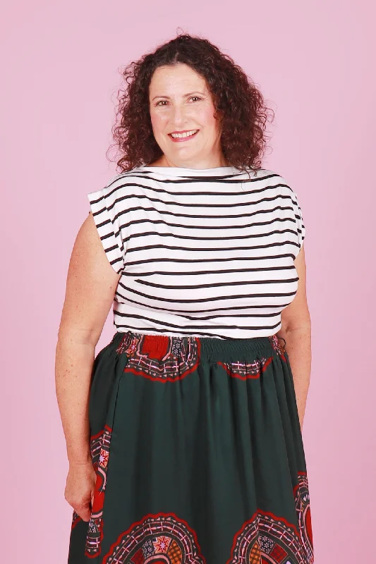 Rizzo Top Rome Black Stripe Modern Women's Tech