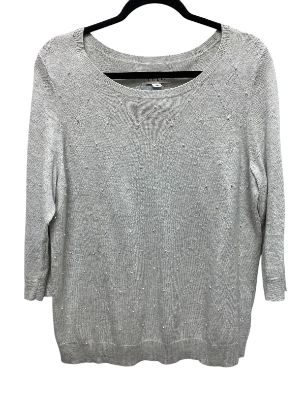 Top Long Sleeve By Elle In Grey, Size: L Sporty Women's Tennis