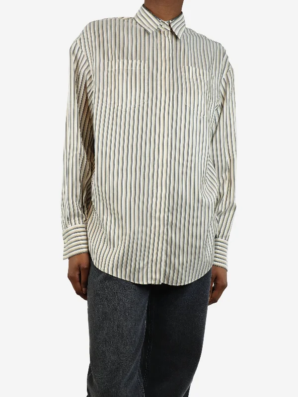 Multi bejewelled silk striped shirt - size XS Modern Women's Tech