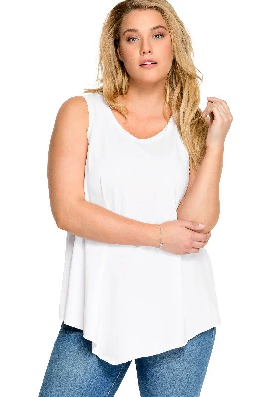 V-Neck Pointed Front Tank Monochromatic All - in - one