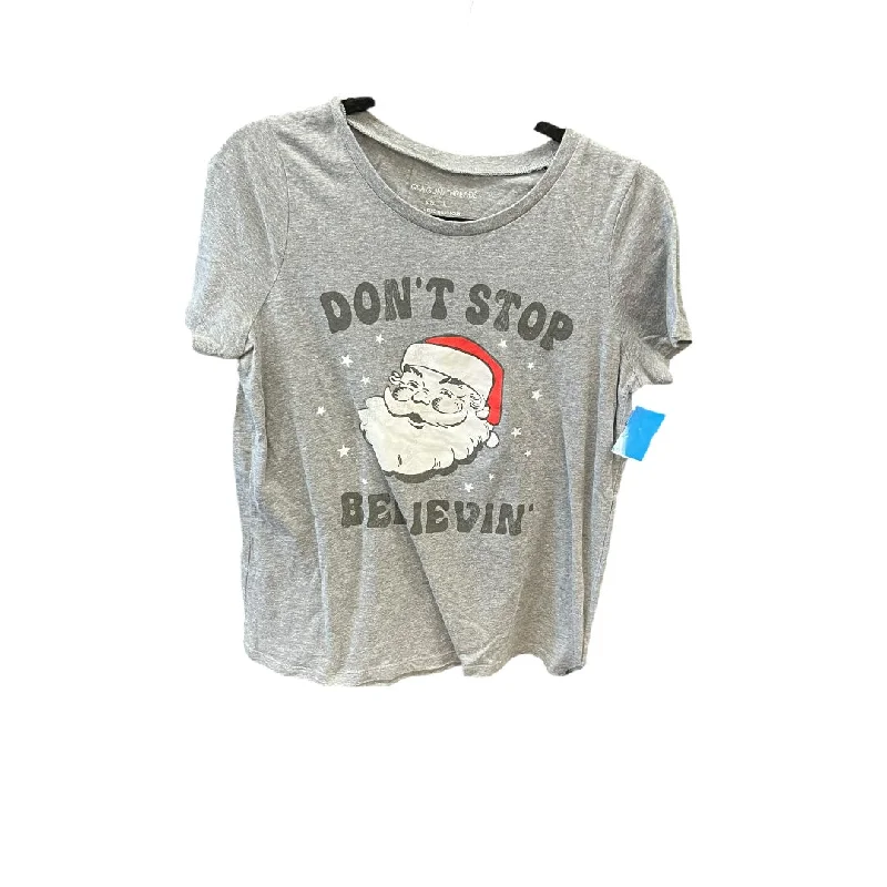 Top Short Sleeve Basic By Grayson Threads In Grey, Size: L Athletic Women's 