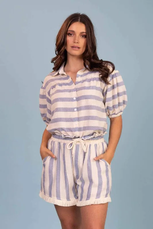 Fauna Shirt Blue Stripe Artistic Women's Avant - 