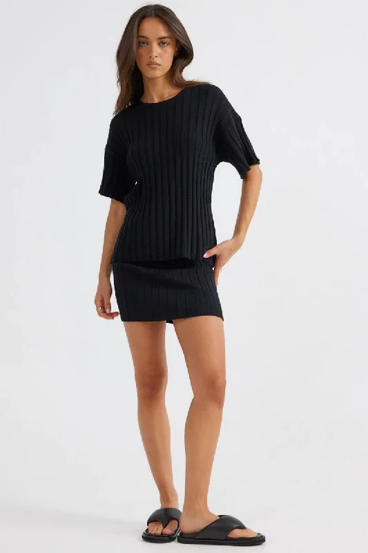 Baha T-Shirt - Black Refined Women's Hand - crafted