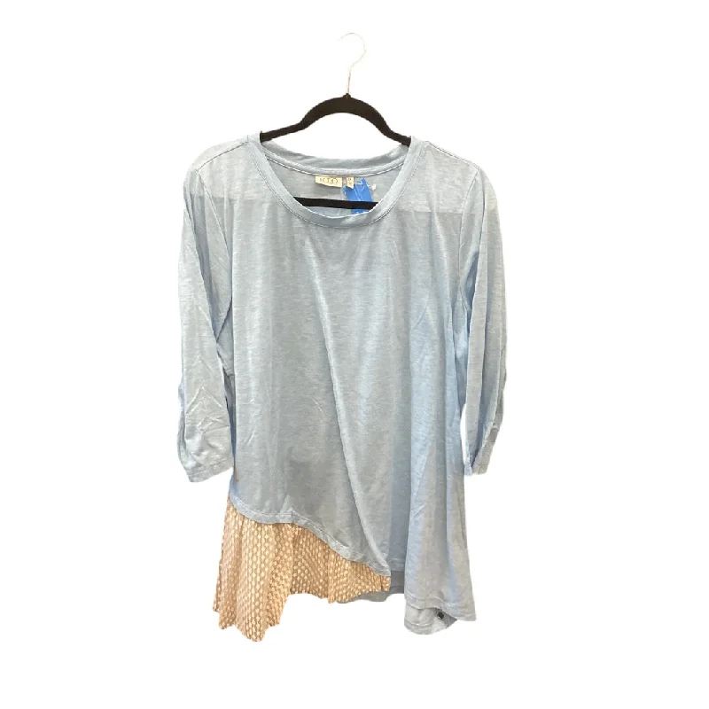 Top 3/4 Sleeve By Logo In Blue, Size: 1x Scandinavian