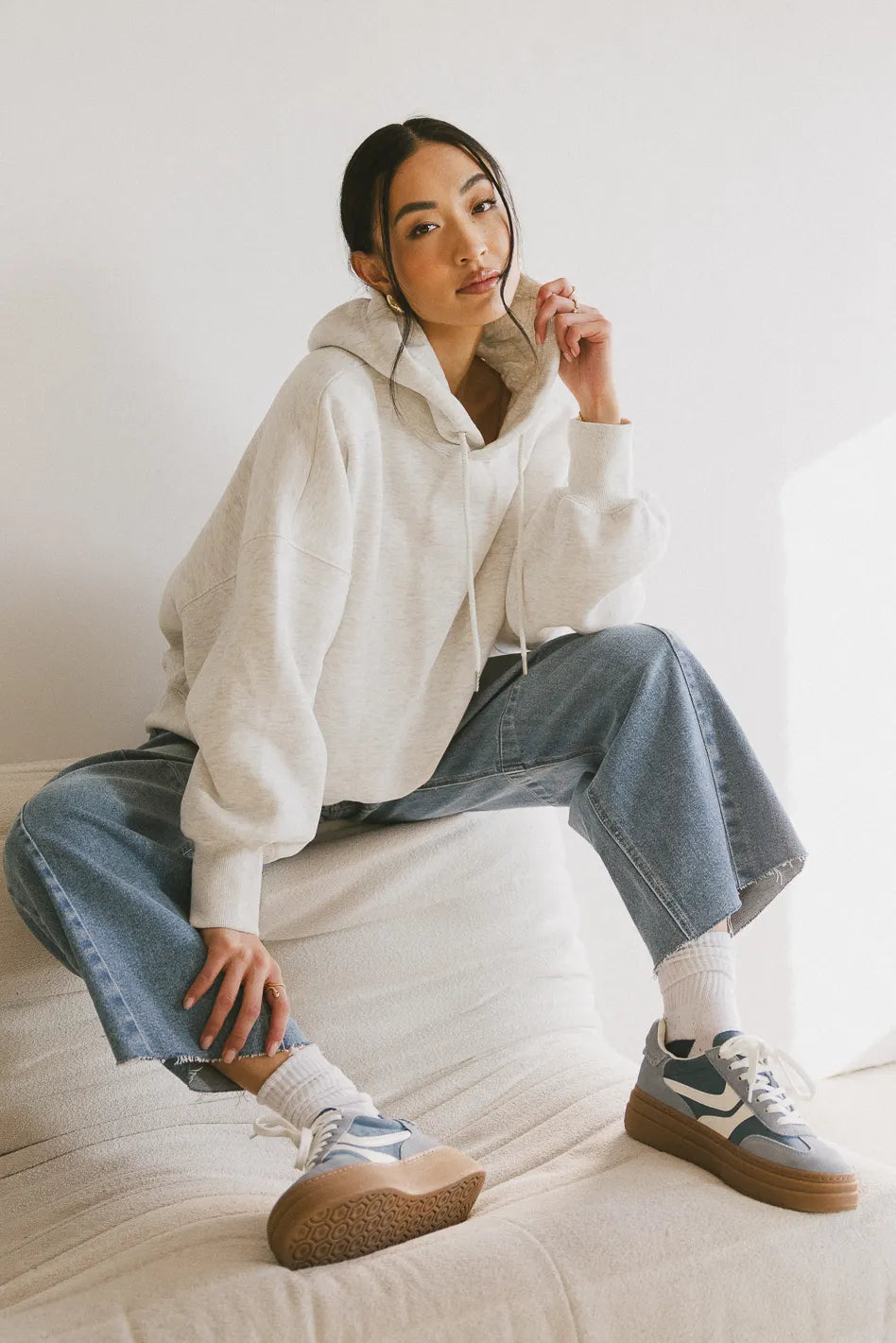 Andie Oversized Hoodie in Grey Earthy Women's Hemp - based