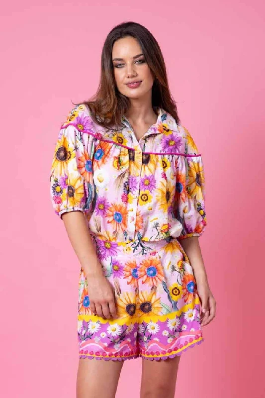 Gilly Blouse Pink Sunflower garde