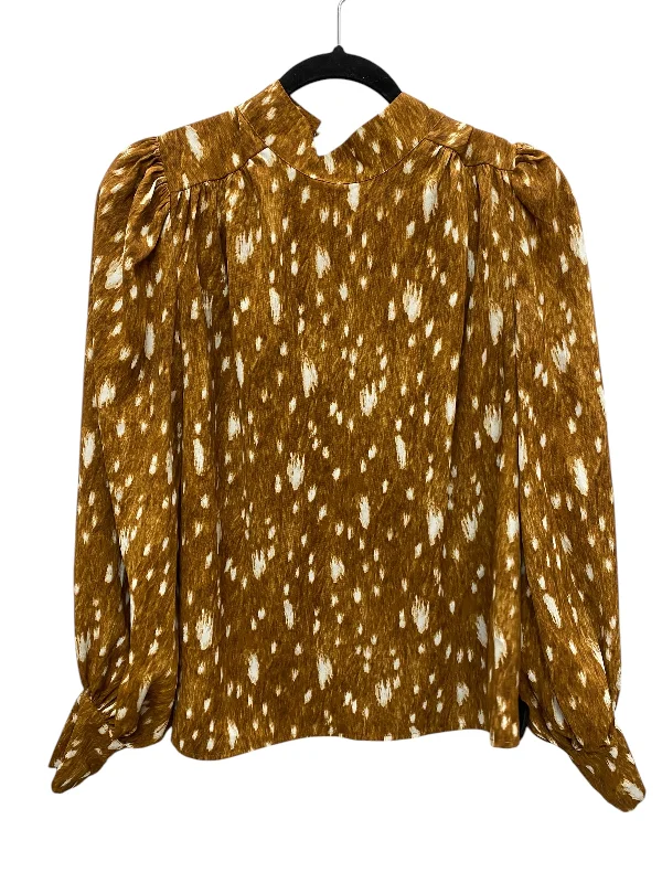Top Long Sleeve By Express In Brown, Size: Xs Streetwear Style for 