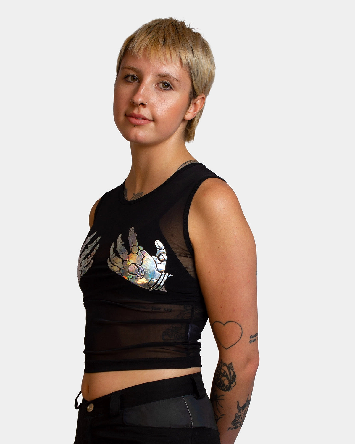 BIONIC BRA ATOMIC MESH CROP VEST BLACK Relaxed Women's Beachy