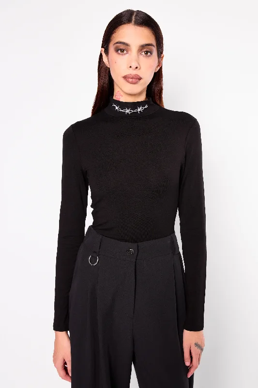 Bound High Neck Long Sleeve III Artistic Women's Hand - painted