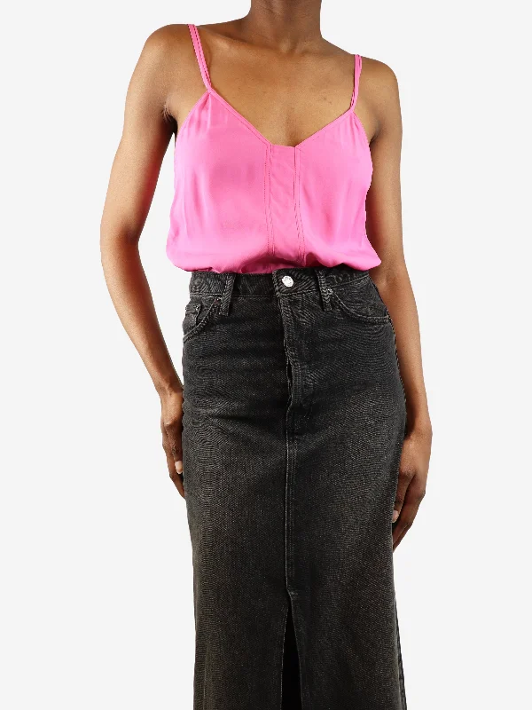 Pink cami top - size UK 4 Relaxed Women's Beachy