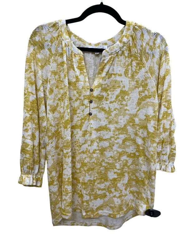 Top Long Sleeve Basic By Rose And Olive In Yellow, Size: S Athletic Women's 