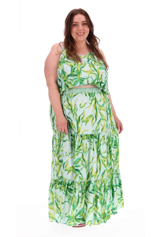 Melany Halter Neck Top Green Feminine Women's Style 