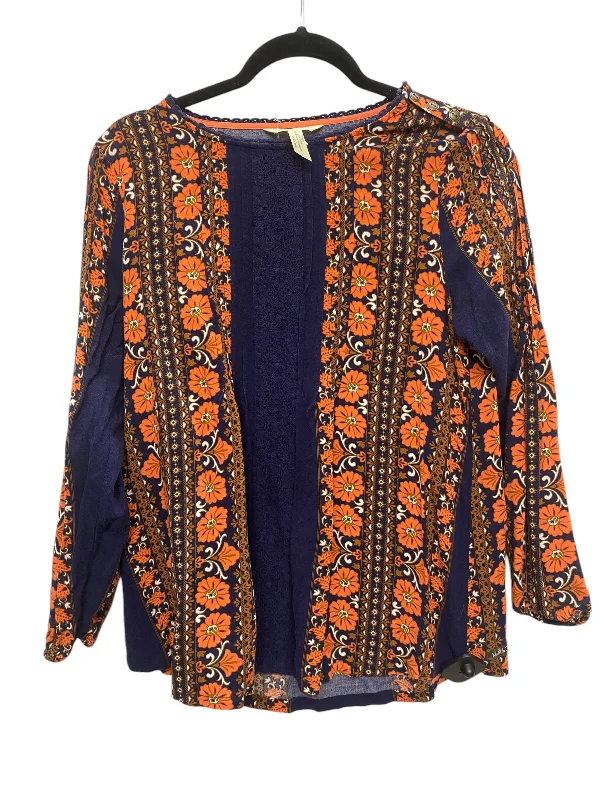 Top Long Sleeve By Matilda Jane In Blue & Orange, Size: M Street