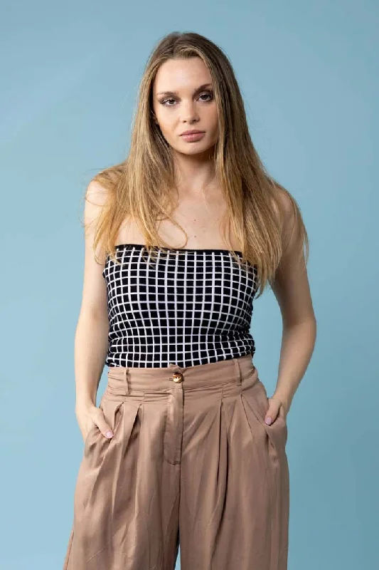 Bea Knit Bodice Black and White Sustainable Organic