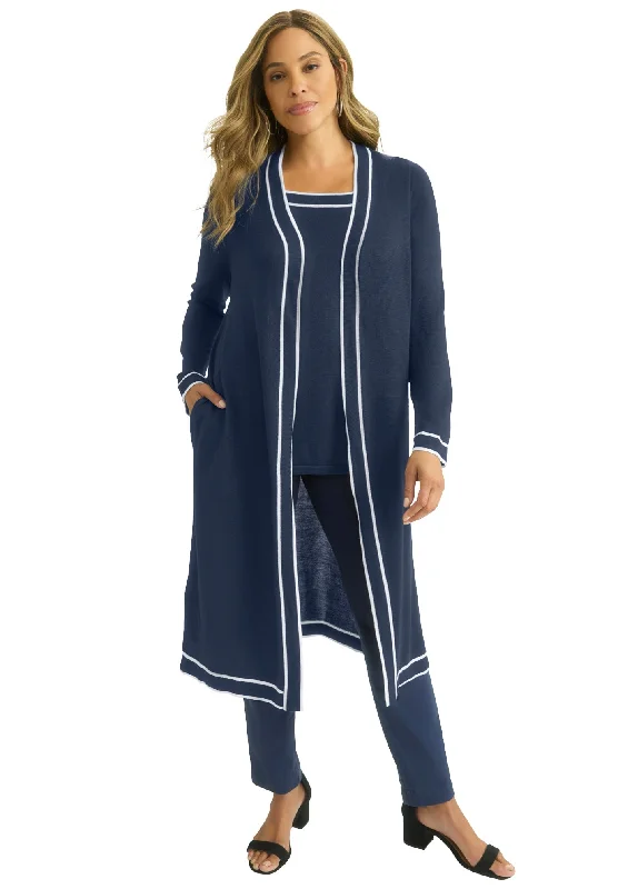 Tipped Duster Cardigan Streetwear Style for 