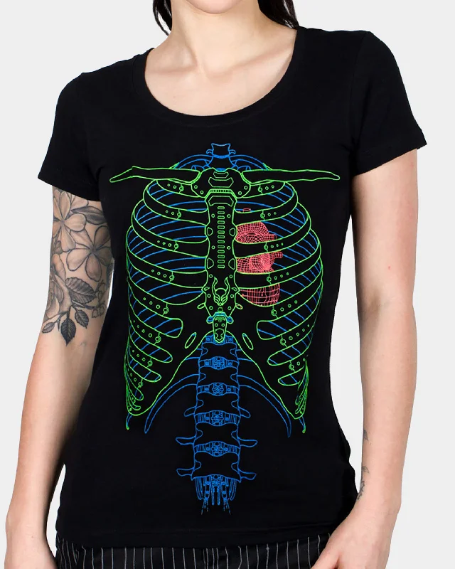 GIRLS RIB CAGE T-SHIRT Sleek Women's Metallic