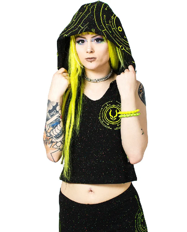 CROP VEST HOODIE TECFACE Youthful Women's Anime - inspired