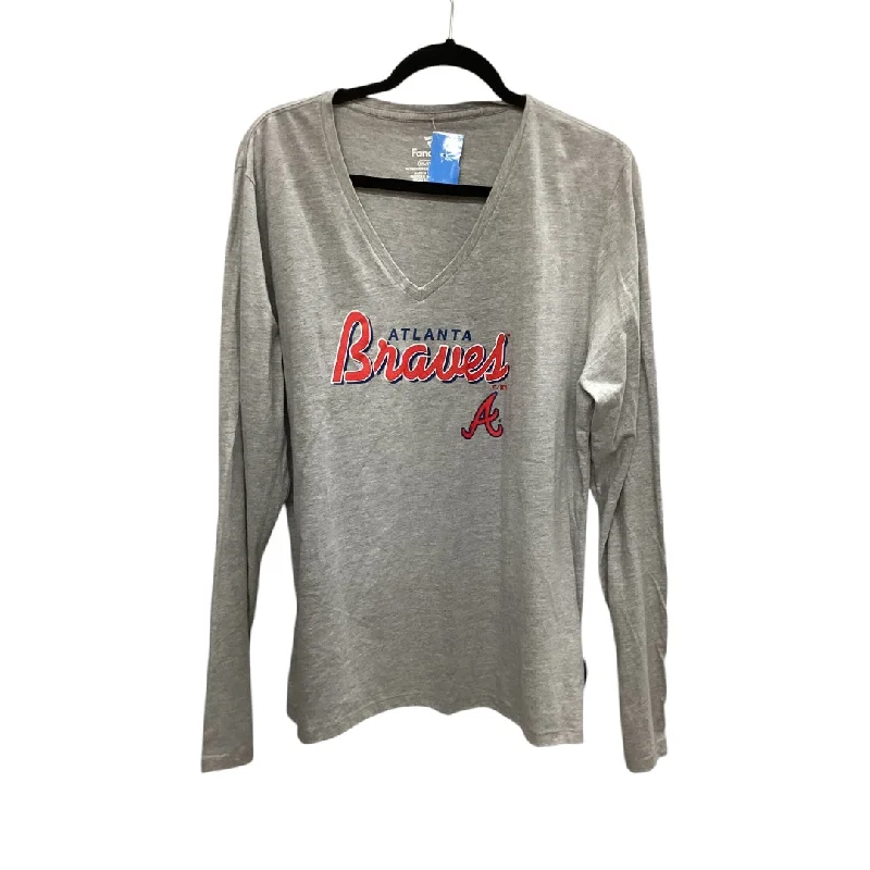 Top Long Sleeve Basic By Fanatics In Grey, Size: 3x Sustainable Organic