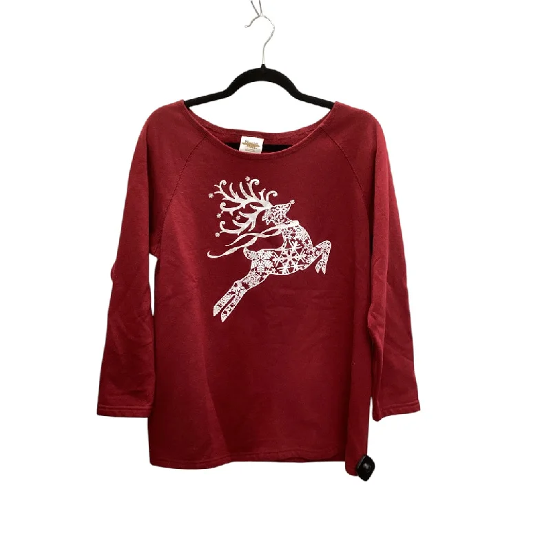 Top Long Sleeve By Clothes Mentor In Red, Size: L Athletic Women's High - 