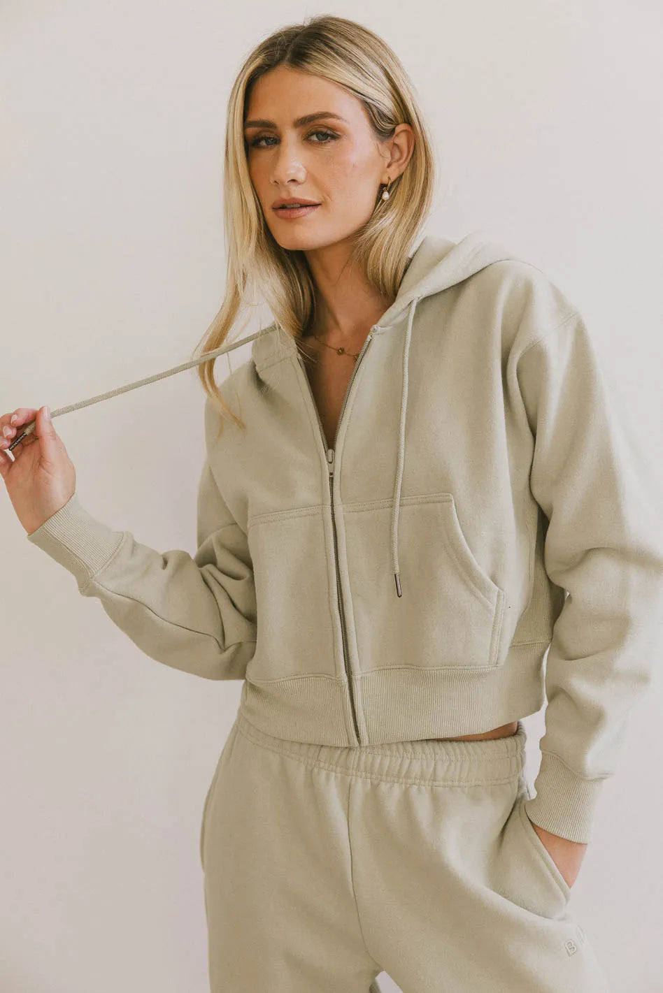 Ezra Zip Up in Sage Athletic Women's High - 
