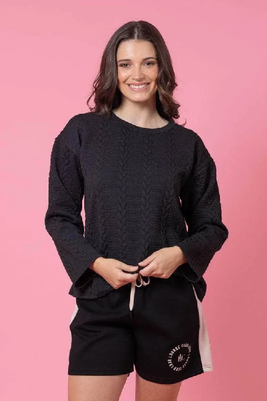 Kylo Sweater Black Earthy Women's Hemp - based