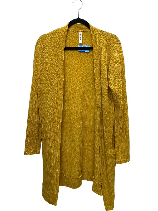 Cardigan By Tickled Teal In Yellow, Size: M Refined Women's Velvet