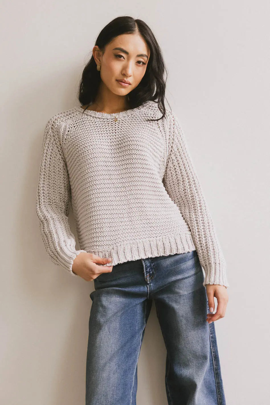 Juniper Textured Sweater in Grey Bold Women's Animal Print