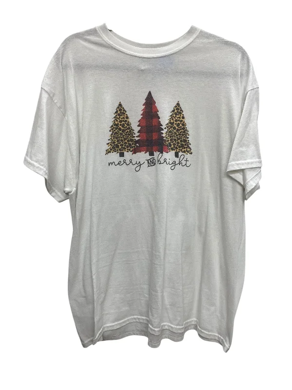 Top Short Sleeve By Gildan In White, Size: Xl Luxurious Women's High -  end