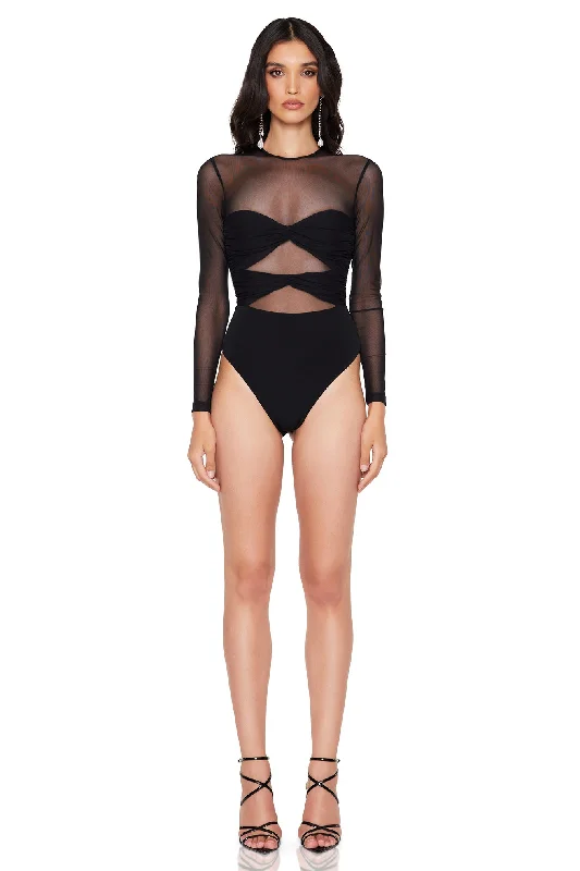 Nookie Intrigue Bodysuit - Black Minimalist Women's Casual