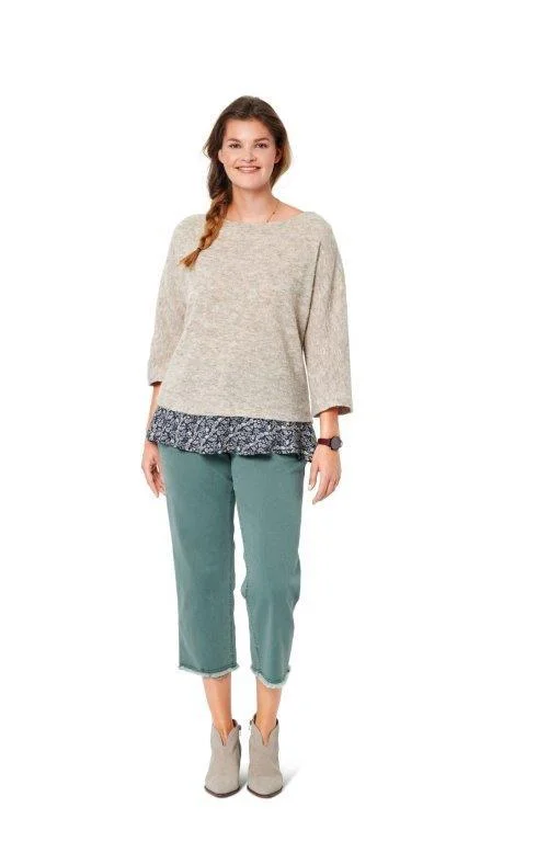 Burda Sewing Pattern 6098 Top with Kimono Sleeves Stylish Women's Neon