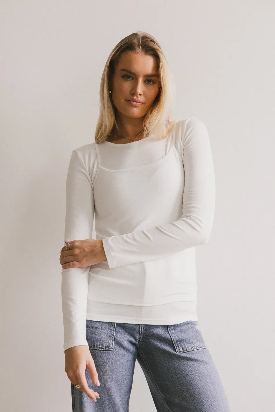 Annalise Knit Top in Ivory Dynamic Women's High - energy