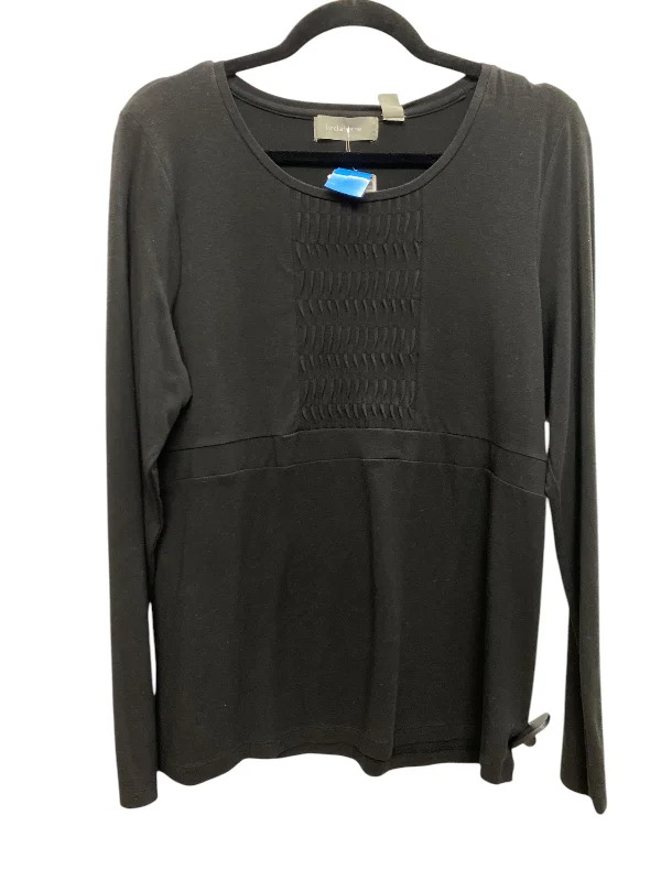Top Long Sleeve By Liz Claiborne In Black, Size: L Cashmere
