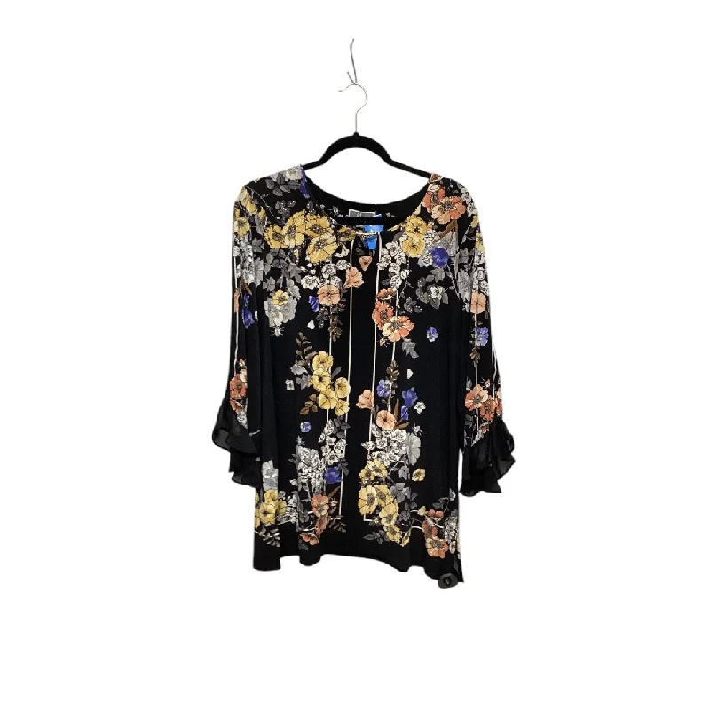 Top Long Sleeve By Jm Collections In Black, Size: 1x Refined Women's 