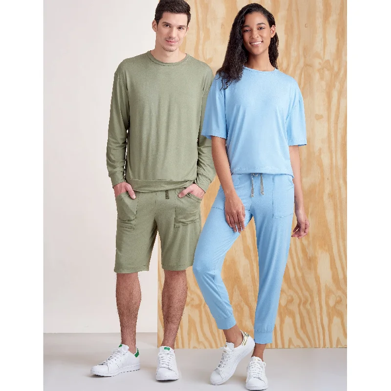 Simplicity Pattern S9337 Unisex Knits Only Tops, Pants and Shorts Modern Women's Tech