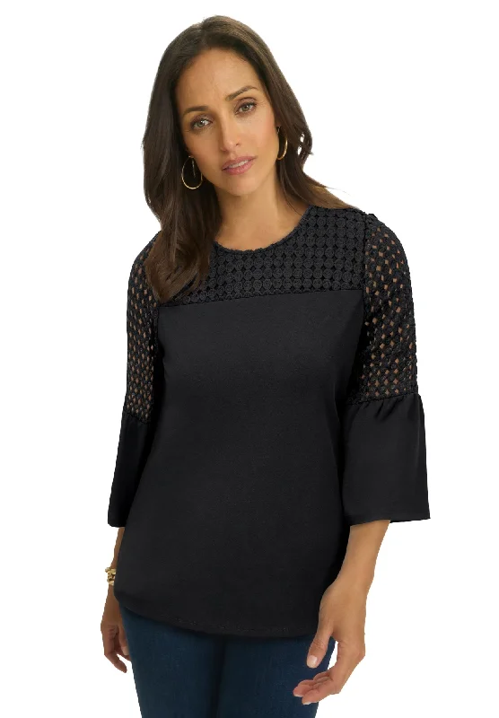 Stretch Lace Mix Top Sharp Women's Italian