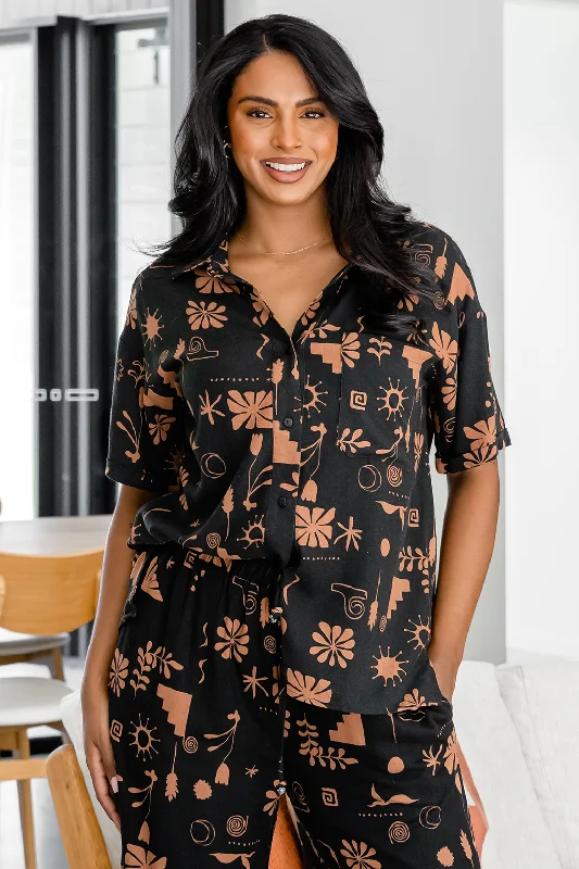 Hayden Shirt Eos Print Refined Women's Hand - crafted