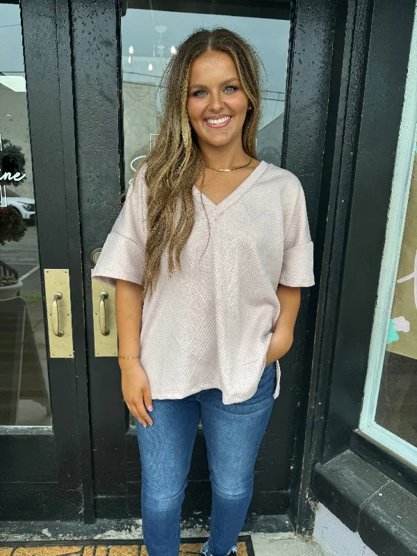 Taupe quilted top Sleek Women's 