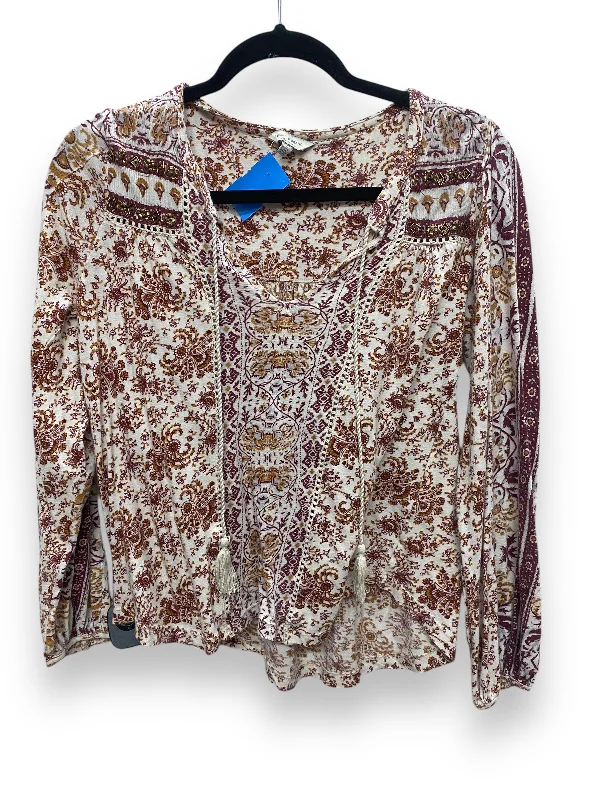 Top Long Sleeve By Lucky Brand In Purple, Size: S Bohemian Women's Free