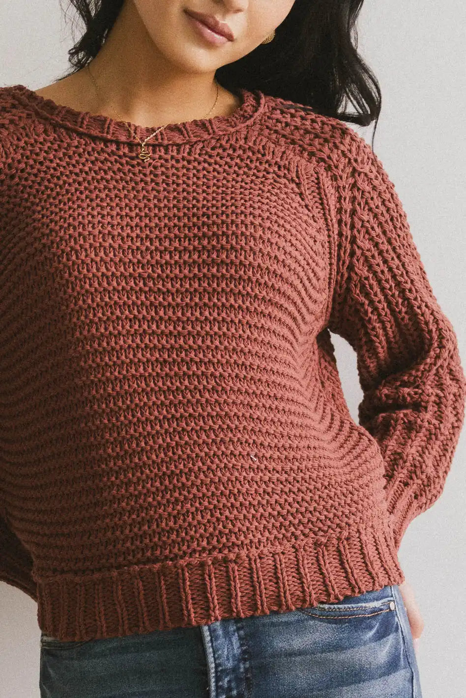 Juniper Textured Sweater in Berry Stylish Women's Neon