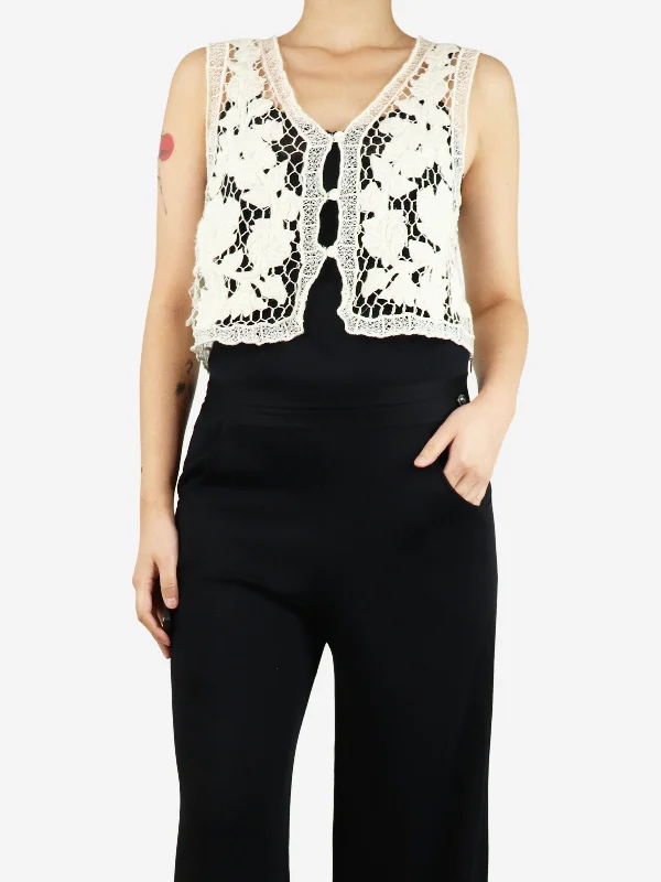Rag & Bone Off-white Coralie crochet vest - size S Compression