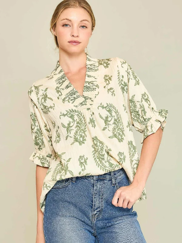 UMGEE Paris Paisley Top Green Mix Street
