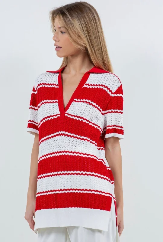 AMBER RED KNIT TOP Cashmere