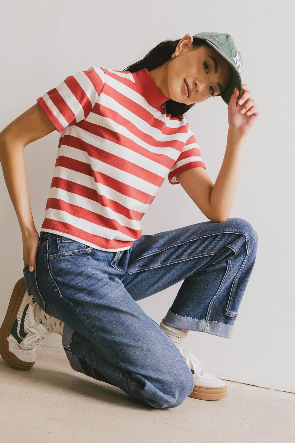 Grenna Striped Top in Red Dynamic Women's High - energy