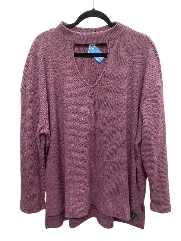 Top Long Sleeve By Terra & Sky In Purple, Size: 2x Unique Women's Upcycled