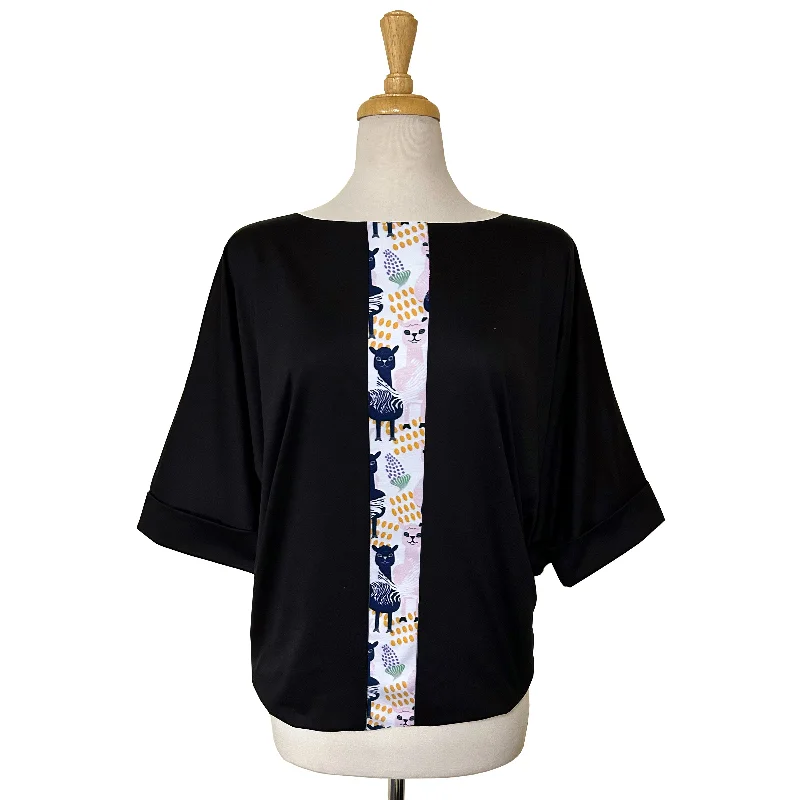 Batwing Top - Llama - Black Elegant Women's 