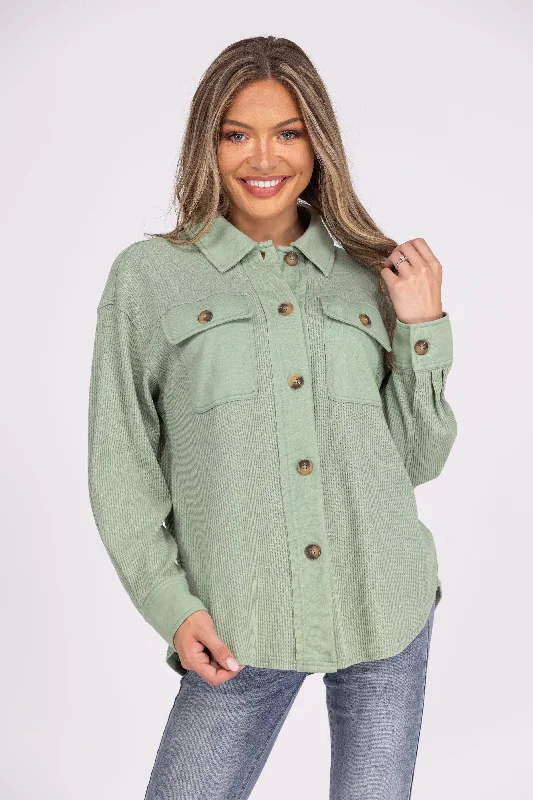 Focus On The Good Women's Waffle Knit Shacket Women
