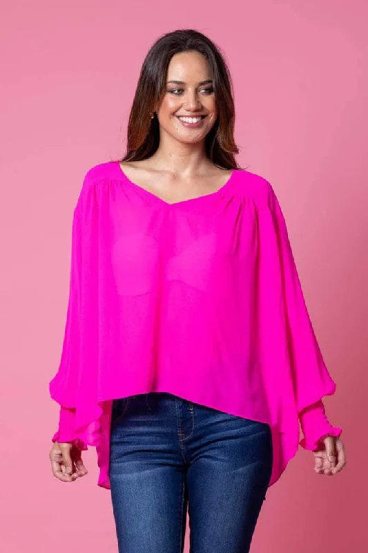 Charlotte Blouse Fluro Pink Cozy Women's Winter