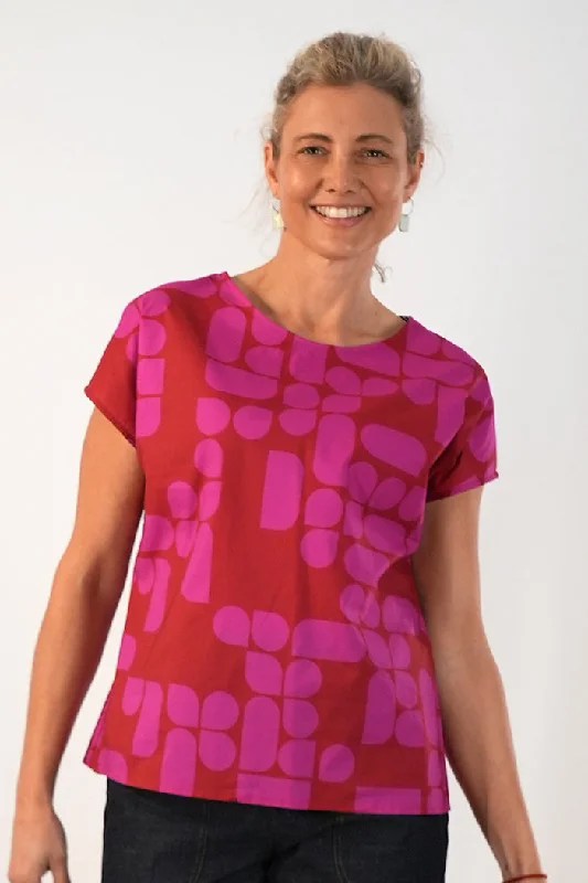 Tilly Top Movement Pink/Red Classic Women's Tweed