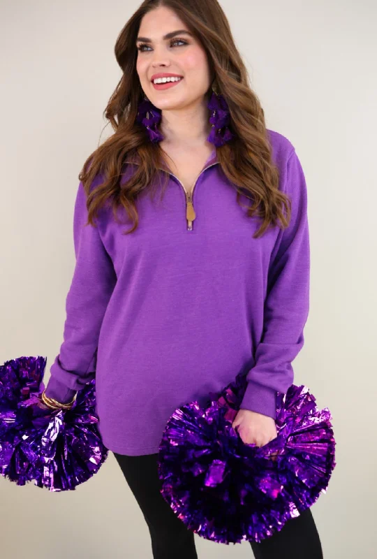 Miley Vintage Pullover Purple Laid - back Women's Vibe