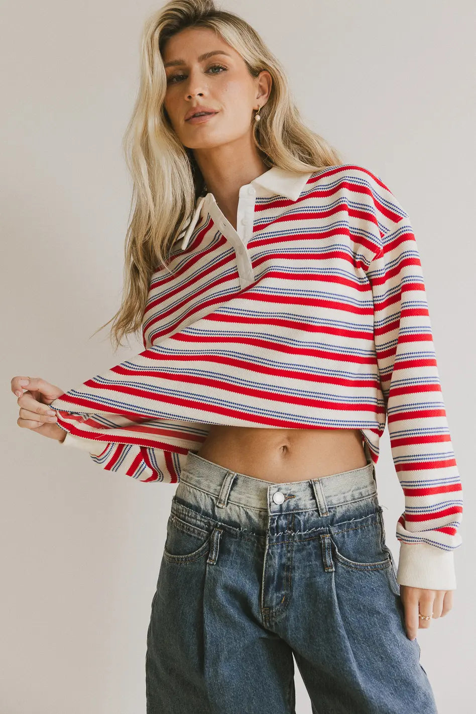 Morales Striped Rugby Shirt Practical Women's Quick - dry